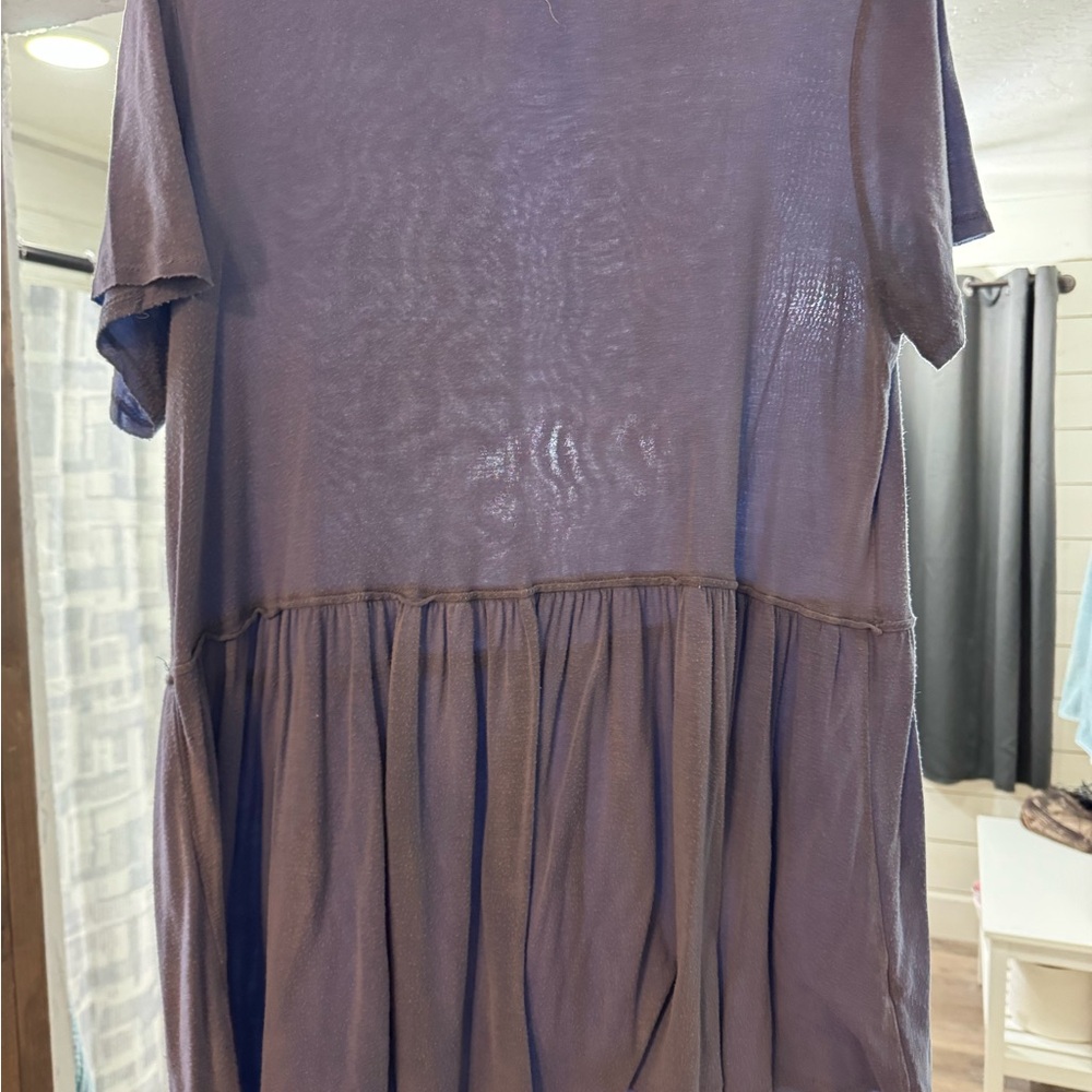 Blue Short Sleeve Babydoll Top